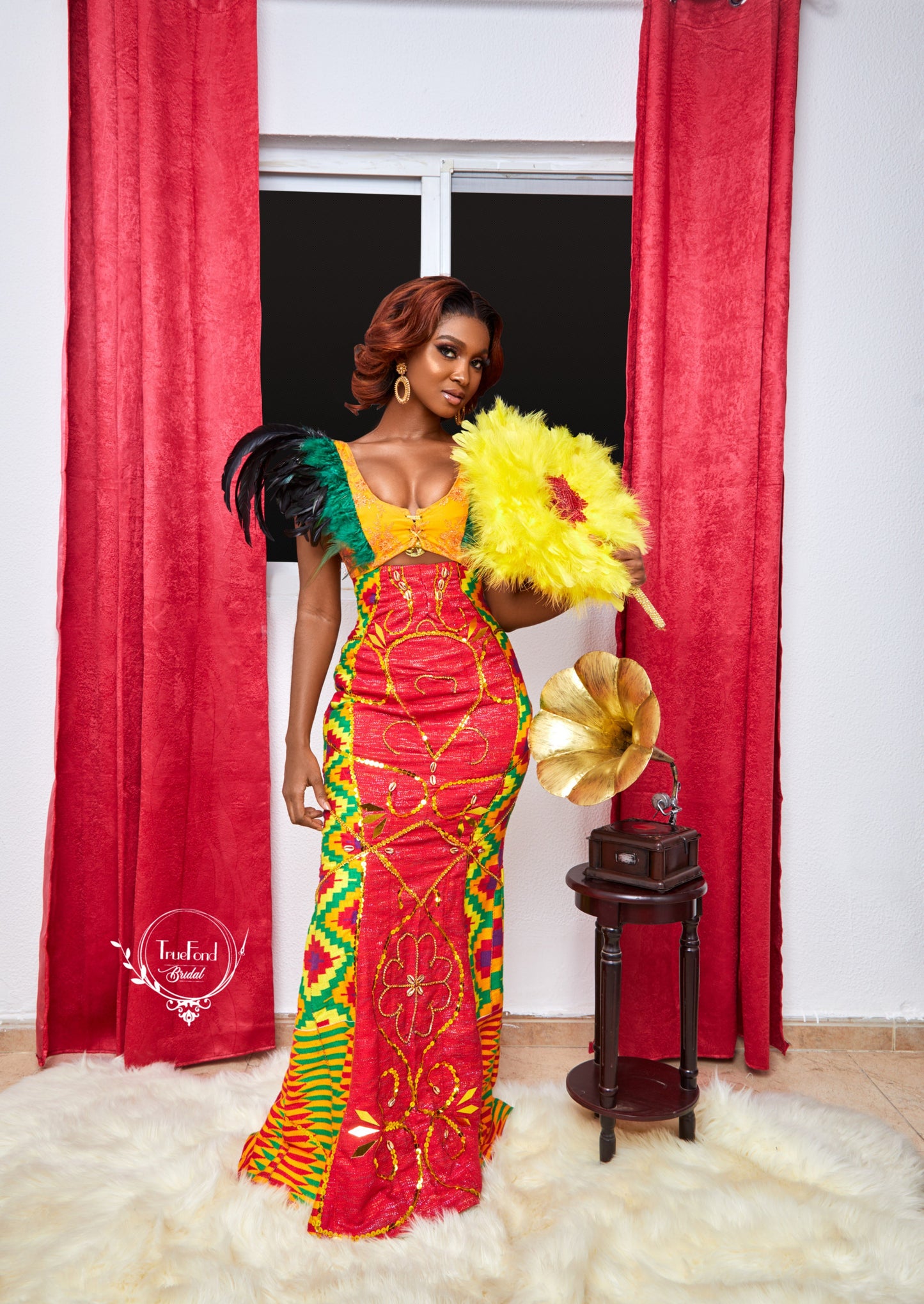 Feather kente gown - TrueFond
