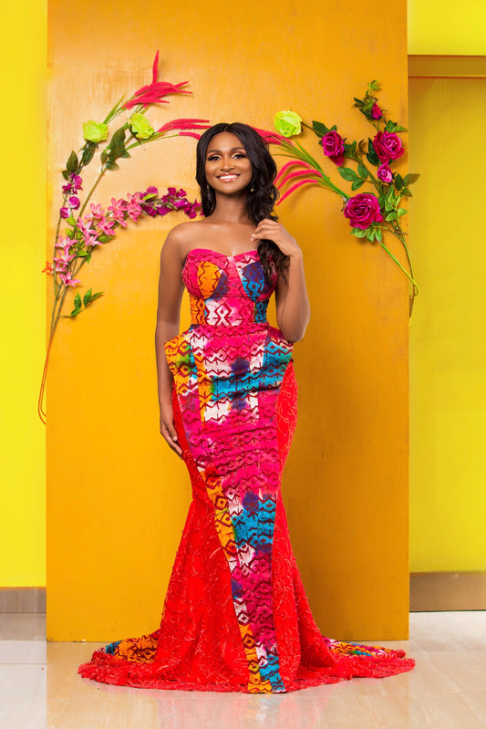 Bokomah batik peplum gown - TrueFond