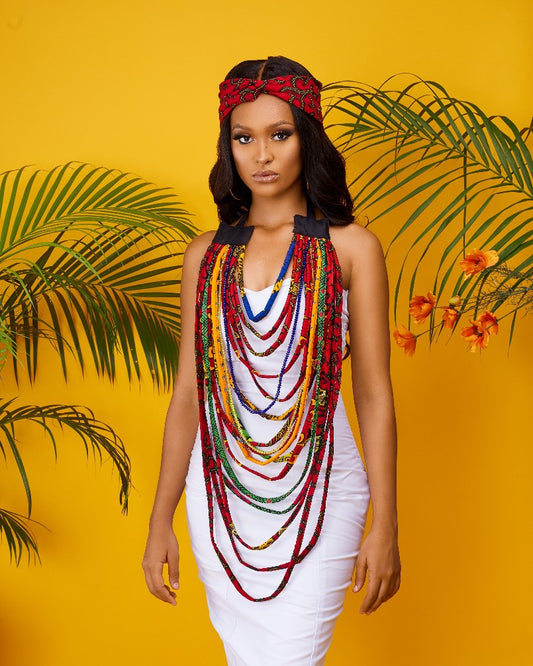 Multistrand Ankara necklace - TrueFond