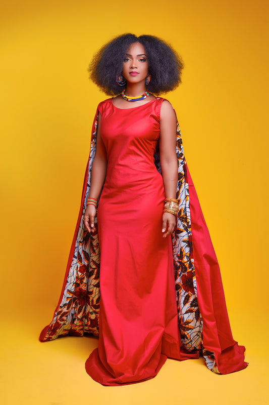Goddess cape gown